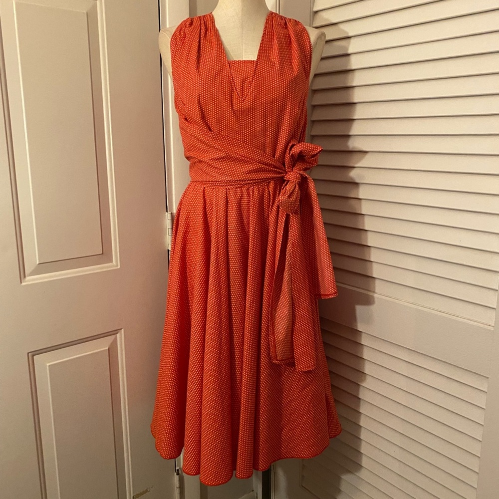 Vintage 1960’s red w/ white polka dot Wrap Dress- Size S/M